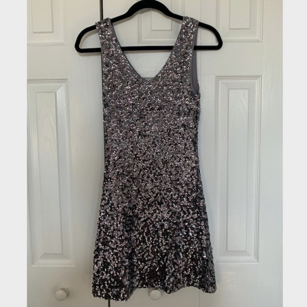 Gunmetal Sequin Dress